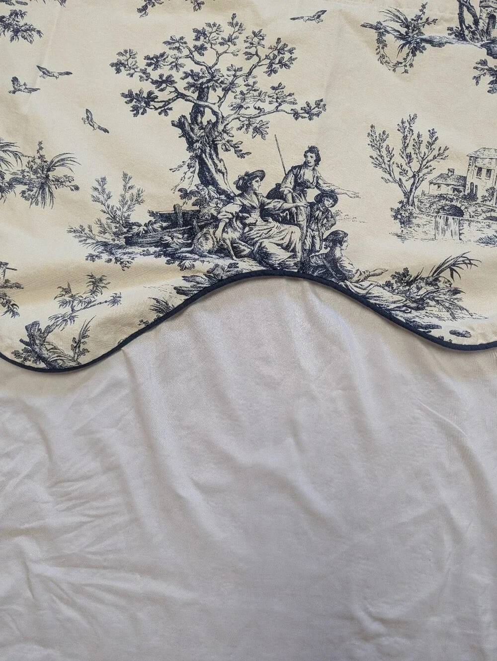 Set Of 2 Thomasville Bouvier Toile Swag Valance Pair Curtains 48